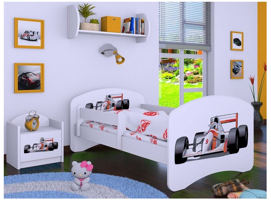 Detská posteľ bez šuplíku 180x90cm FORMULA F1 - biela