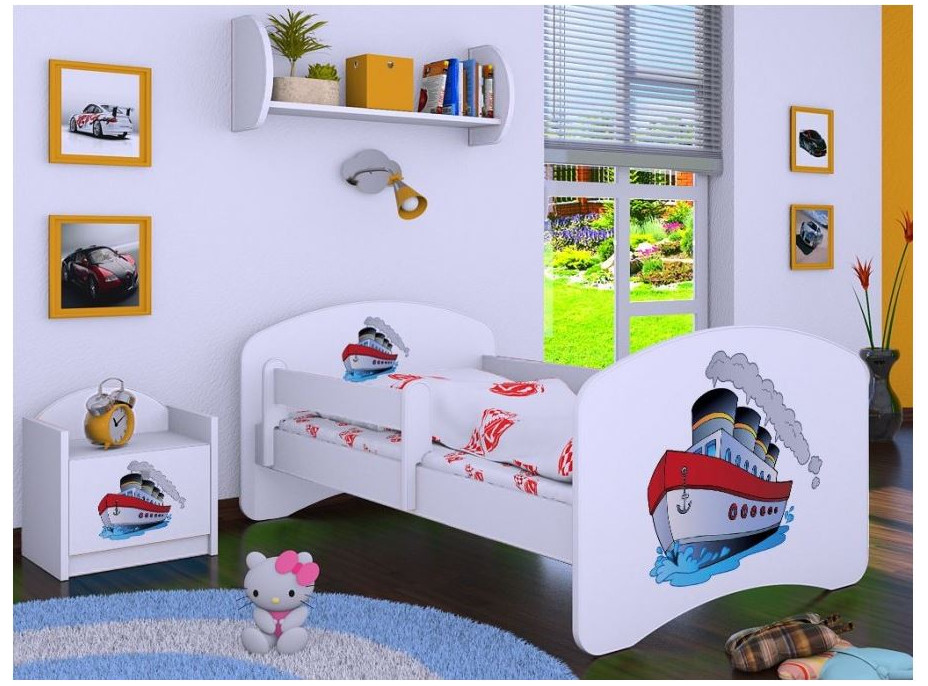 Detská posteľ bez šuplíku 180x90cm lodička - biela