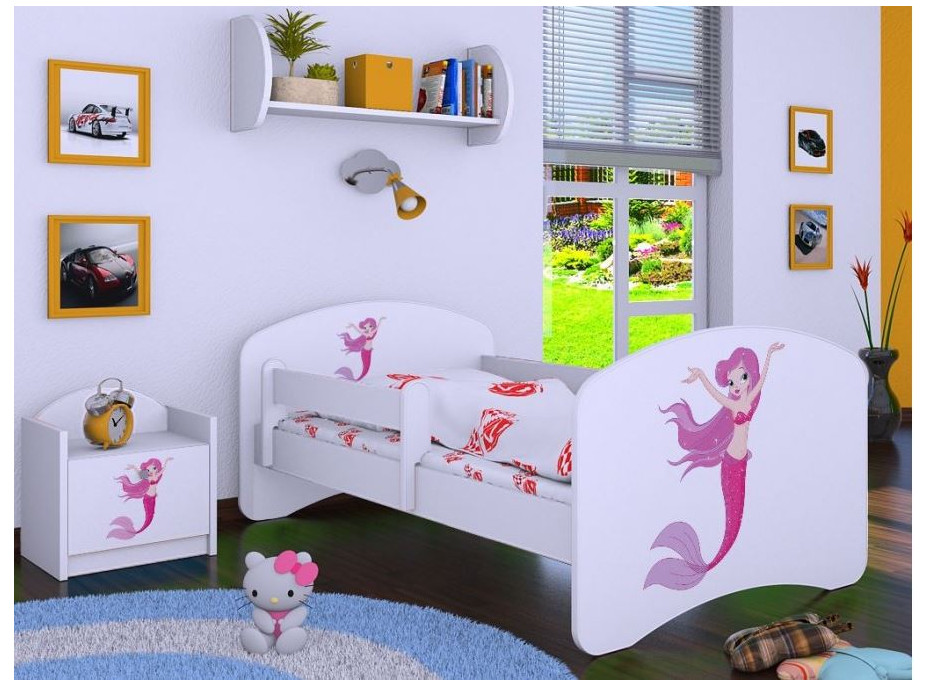 Detská posteľ bez šuplíku 180x90cm málo Mermaid - biela