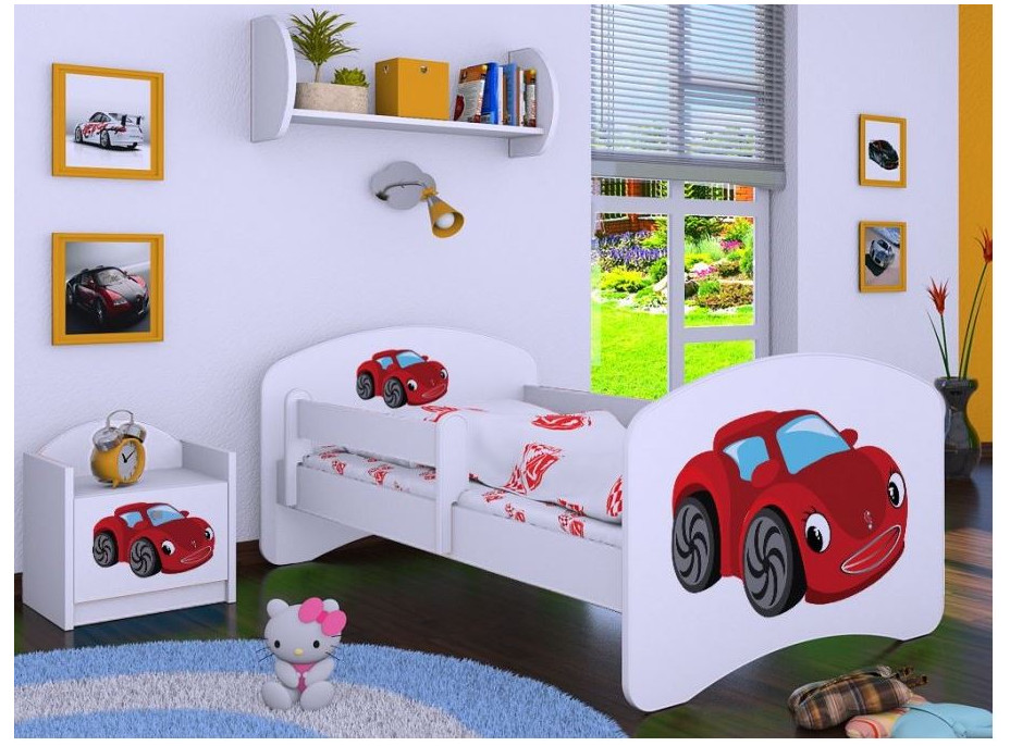 Detská posteľ bez šuplíku 160x80cm RED CAR - biela