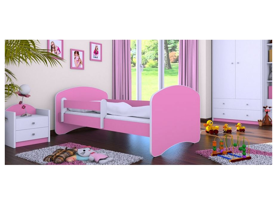 Detská posteľ 140x70 cm - RUŽOVÁ