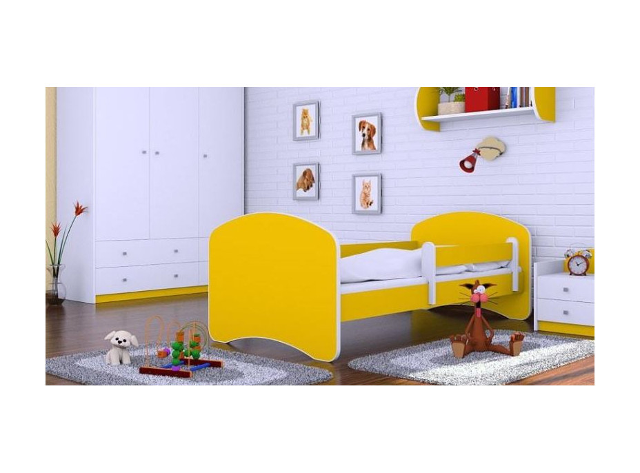 Detská posteľ 140x70 cm - ŽLTÁ