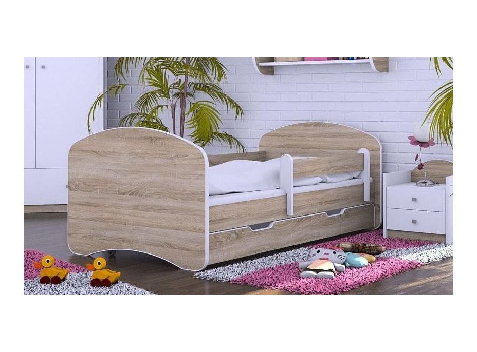 Detská posteľ so zásuvkou 160x80 cm - TMAVÝ DUB