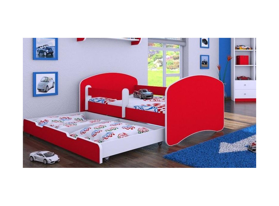 Detská posteľ so zásuvkou 180x90 cm - ČERVENÁ
