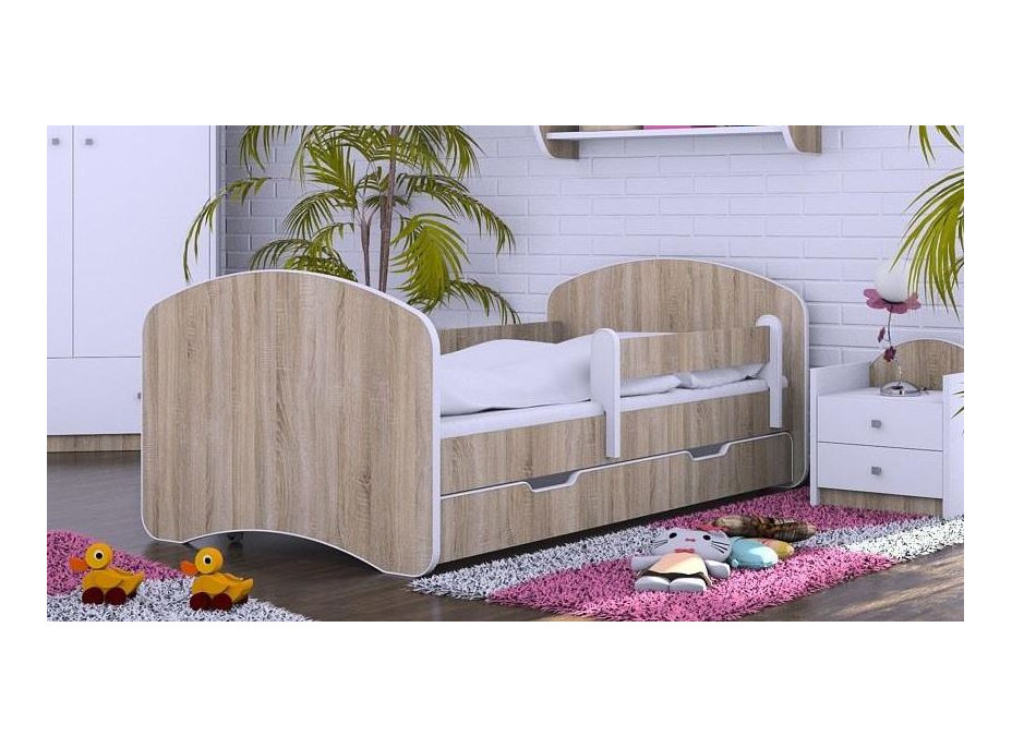 Detská posteľ so zásuvkou 180x90 cm - TMAVÝ DUB
