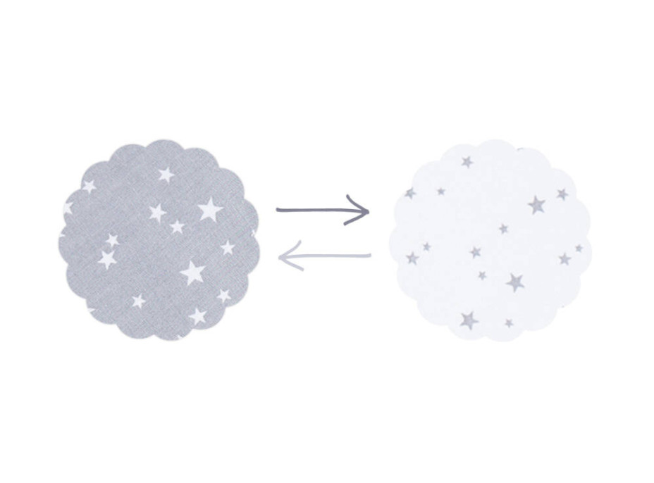 Obojstranná zavinovačka pre bábätká 80x80 cm BABY - Biele a šedé hviezdičky