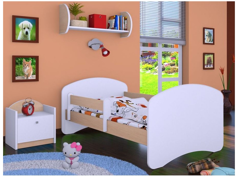 Detská posteľ bez šuplíku 180x90cm bez motívu - svetlá hruška