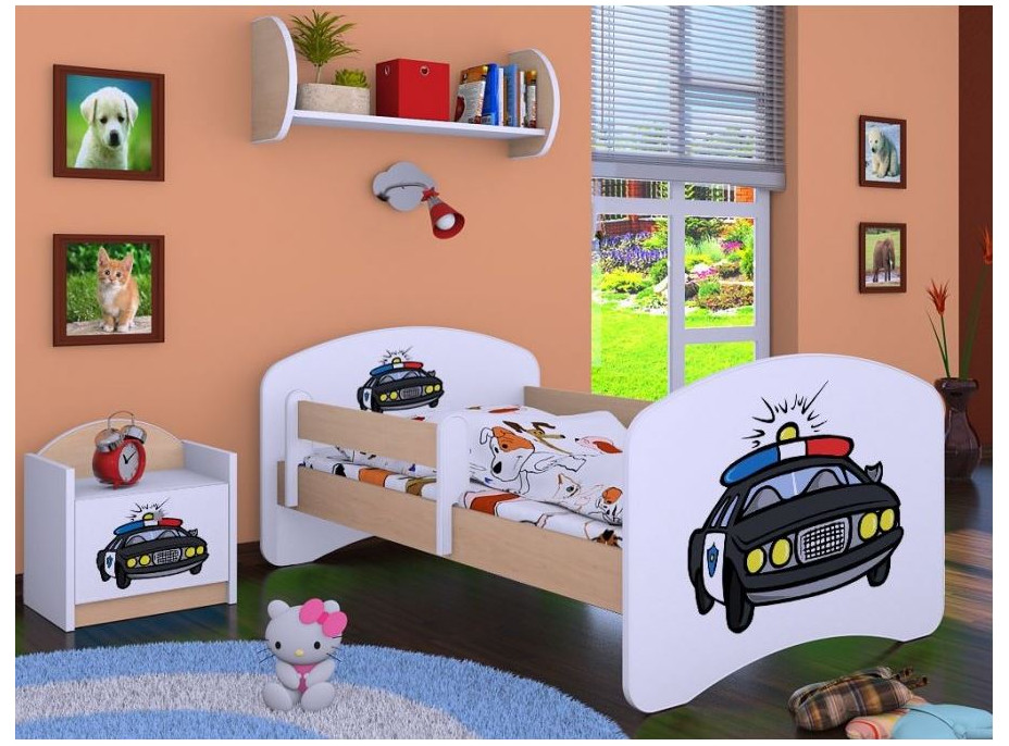 Detská posteľ bez šuplíku 180x90cm POLÍCIA - svetlá hruška