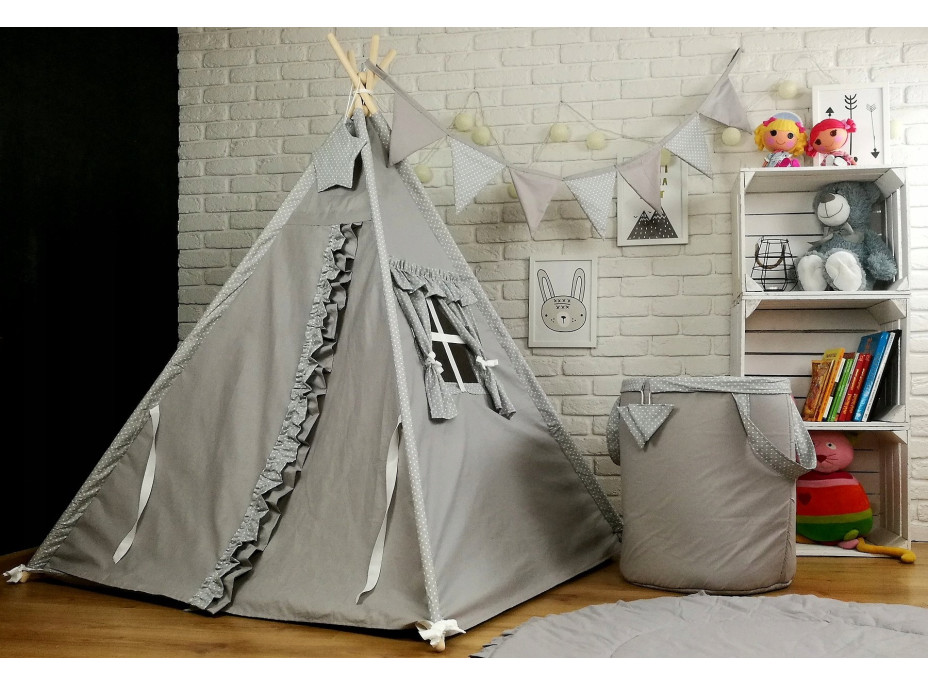 Detský stan TEEPEE (TÍPÍ) LUXURY s doplnkami - RUŽOVÁ ZOO