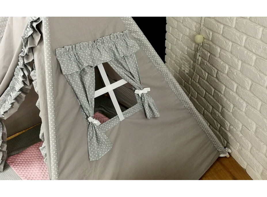 Detský stan TEEPEE (TÍPÍ) LUXURY s doplnkami - RUŽOVÁ ZOO