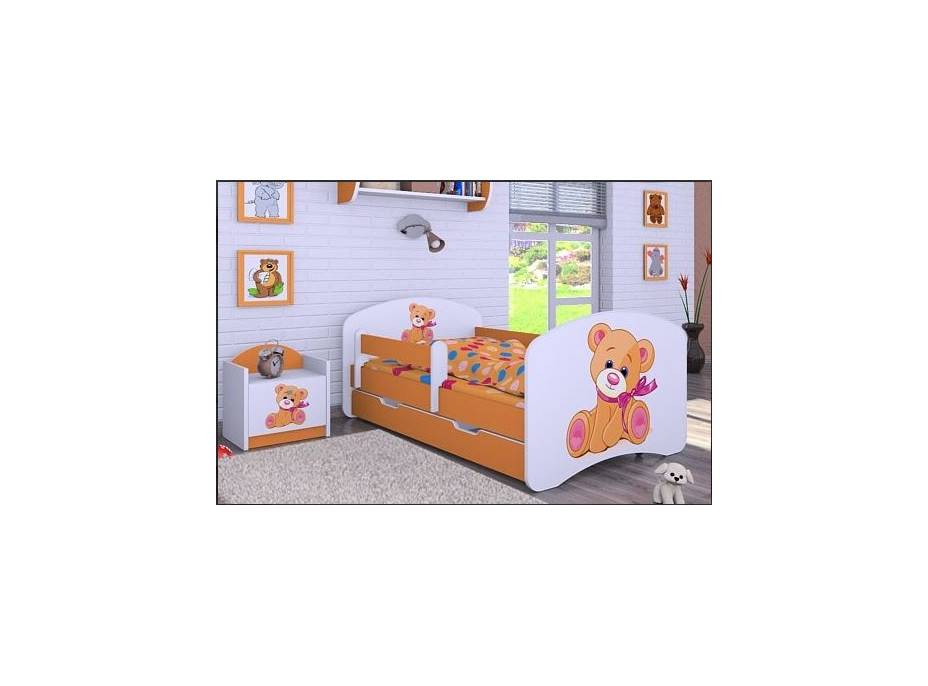 Detská posteľ so zásuvkou 160x80cm MÉĎA - oranžová