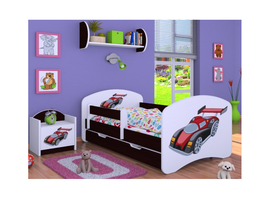 Detská posteľ so zásuvkou 160x80cm SUPER FORMULA - gaštan wenge