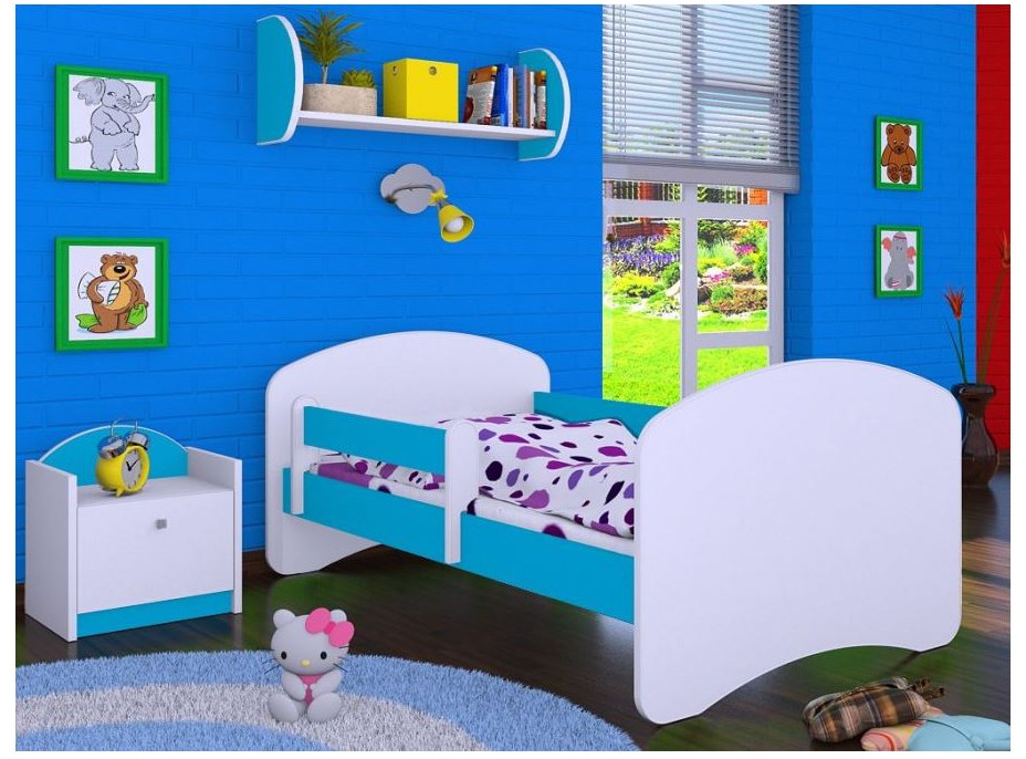 Detská posteľ bez šuplíku 160x80cm bez motívu - modrá