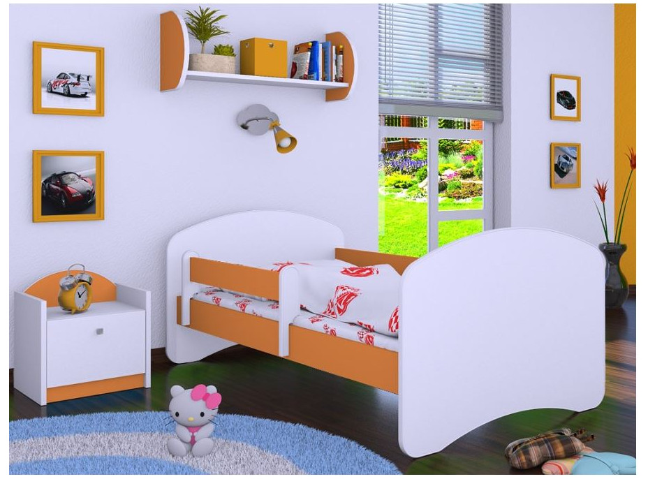 Detská posteľ bez šuplíku 180x90cm bez motívu - oranžová