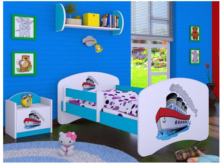 Detská posteľ bez šuplíku 180x90cm Lodičky - modrá