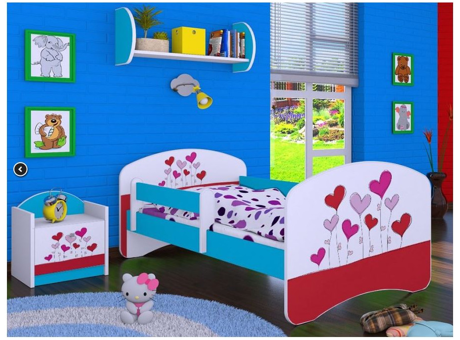 Detská posteľ bez šuplíku 180x90cm LOVE - modrá