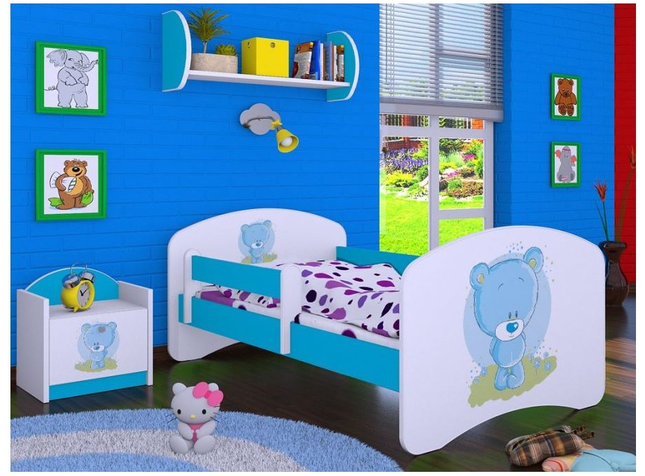 Detská posteľ bez šuplíku 180x90cm MODRÝ MACKO - modrá