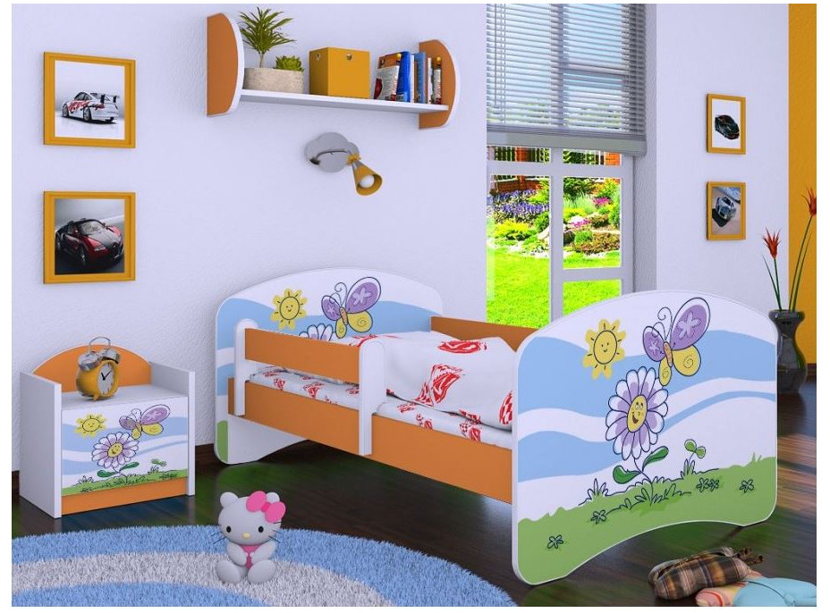 Detská posteľ bez šuplíku 160x80cm Palouček - oranžová