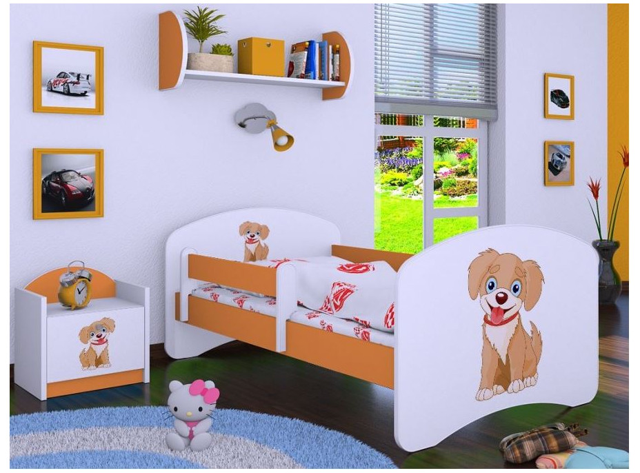 Detská posteľ bez šuplíku 160x80cm PSÍK - oranžová