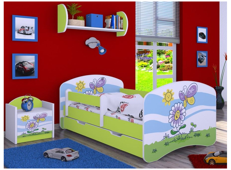 Detská posteľ so zásuvkou 180x90cm Palouček - zelená