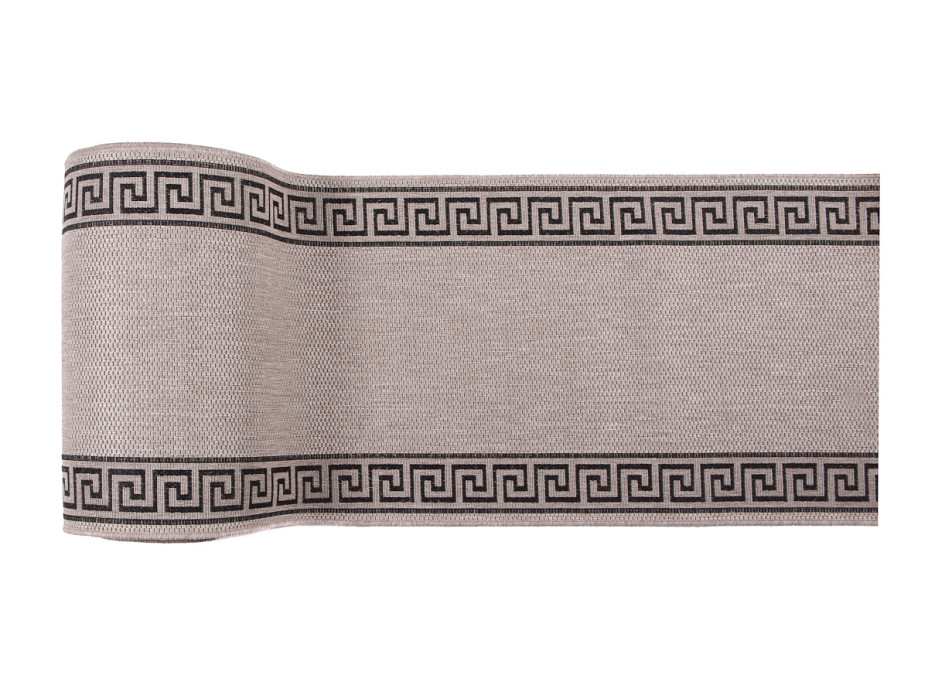 Sisalový PP behúň GREEK - svetlo hnedý / čierny - 100x100 cm