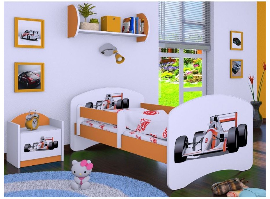 Detská posteľ bez šuplíku 180x90cm FORMULA F1 - oranžová