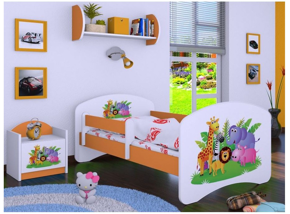 Detská posteľ bez šuplíku 180x90cm MADAGASKAR - oranžová