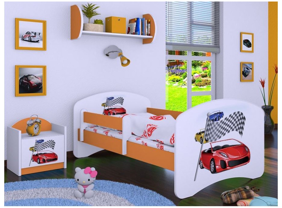 Detská posteľ bez šuplíku 180x90cm RALLY - oranžová