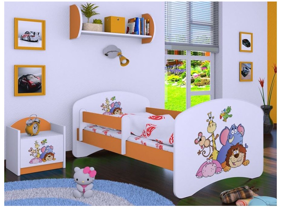 Detská posteľ bez šuplíku 160x80cm SAFARI - oranžová