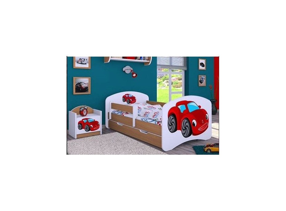 Detská posteľ so zásuvkou 180x90cm RED CAR - buk
