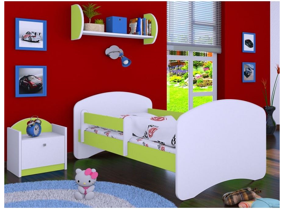 Detská posteľ bez šuplíku 180x90cm bez motívu - zelená