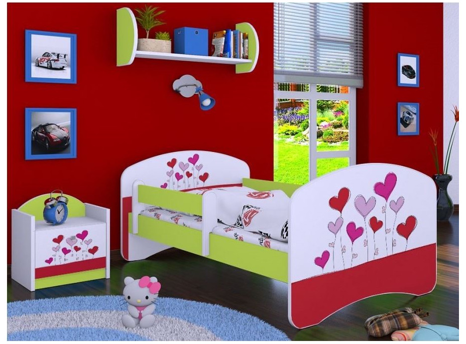 Detská posteľ bez šuplíku 180x90cm LOVE - zelená