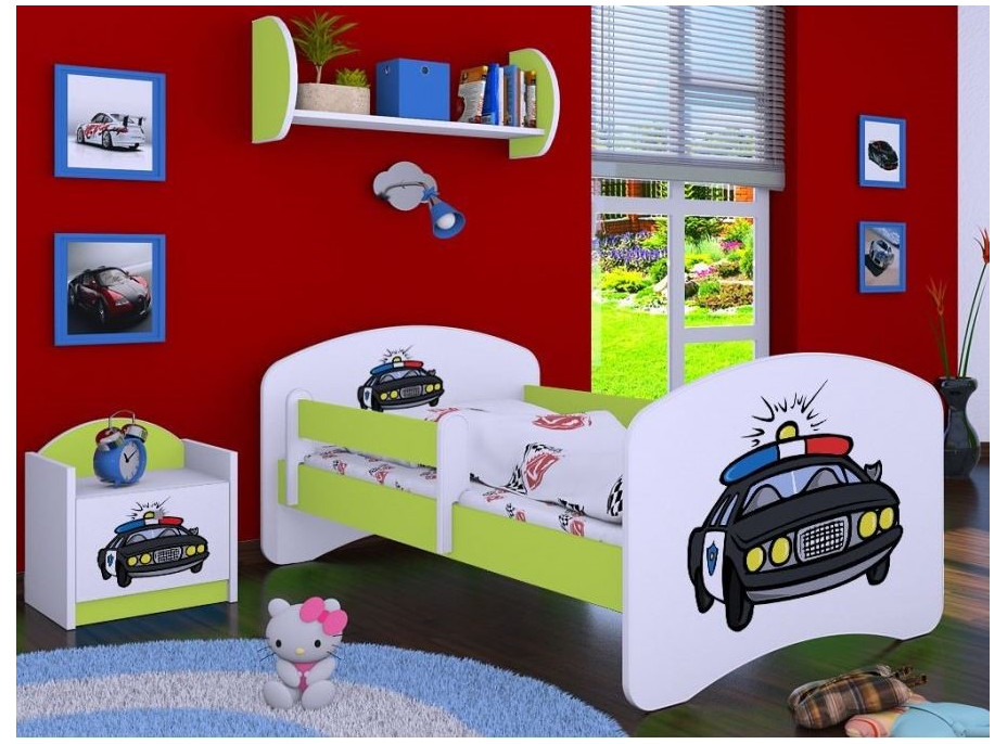 Detská posteľ bez šuplíku 180x90cm POLÍCIA - zelená