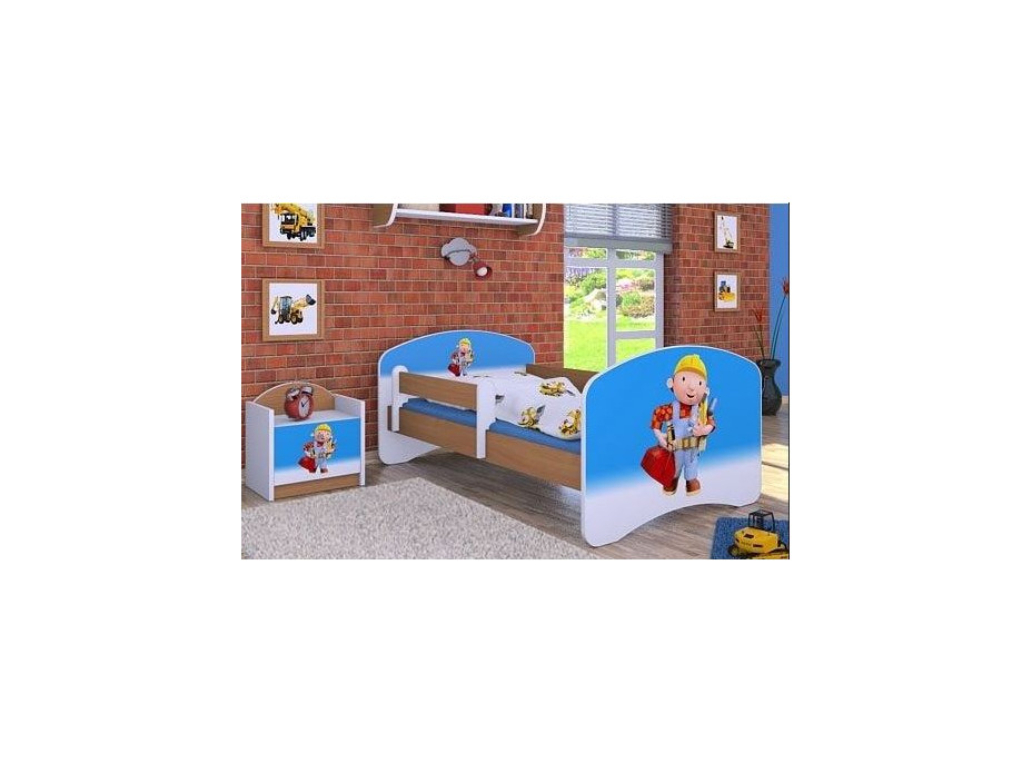 Detská posteľ bez šuplíku 180x90cm BOŘEK STAVITEL - buk