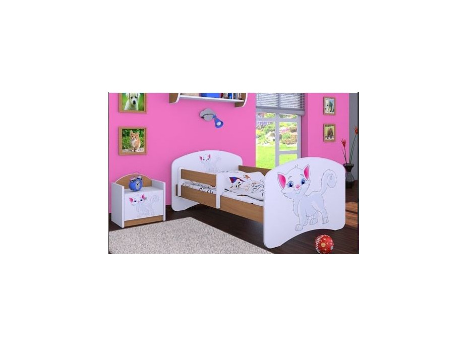 Detská posteľ bez šuplíku 180x90cm MAČIČKA - buk