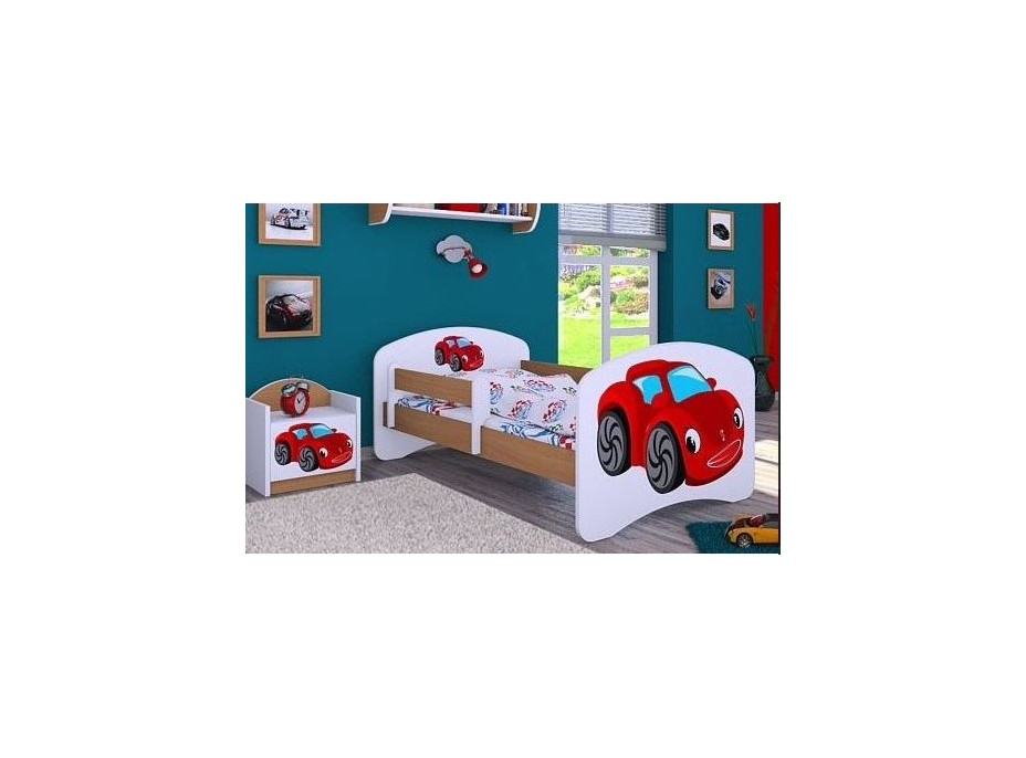 Detská posteľ bez šuplíku 160x80cm RED CAR - buk