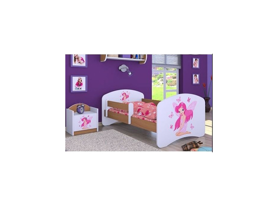 Detská posteľ bez šuplíku 180x90cm VÍLA A MOTÝLCI - buk