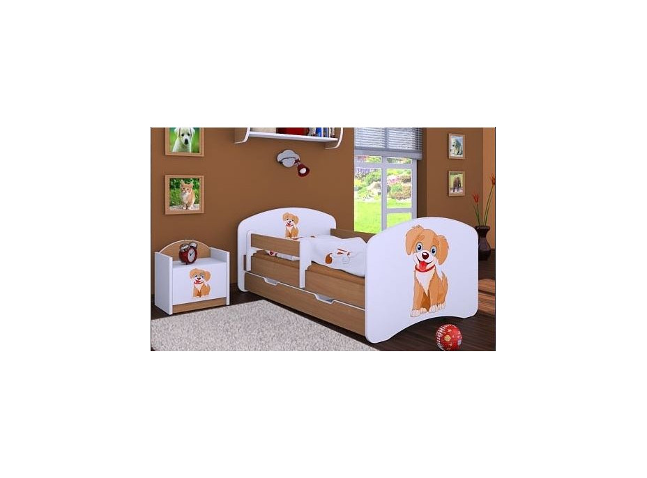 Detská posteľ so zásuvkou 180x90cm PSÍK - buk