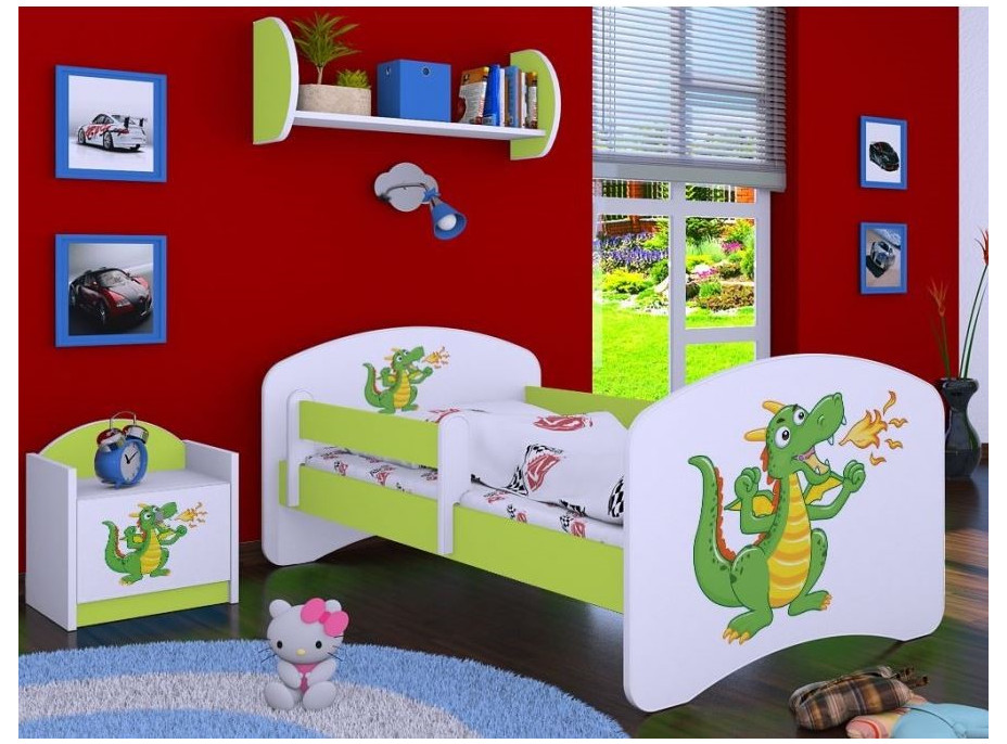 Detská posteľ bez šuplíku 160x80cm ZELENÝ DRAK - zelená