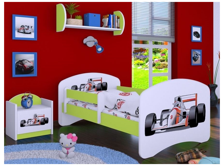 Detská posteľ bez šuplíku 180x90cm FORMULA F1 - zelená