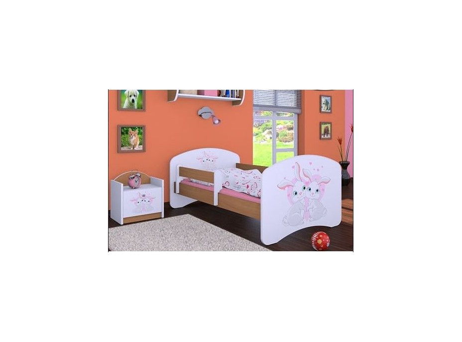 Detská posteľ bez šuplíku 160x80cm zajačikovia - buk