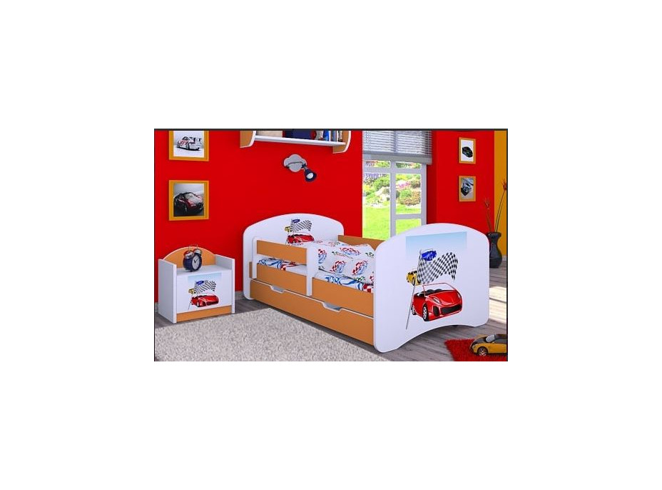 Detská posteľ so zásuvkou 180x90cm RALLY - oranžová