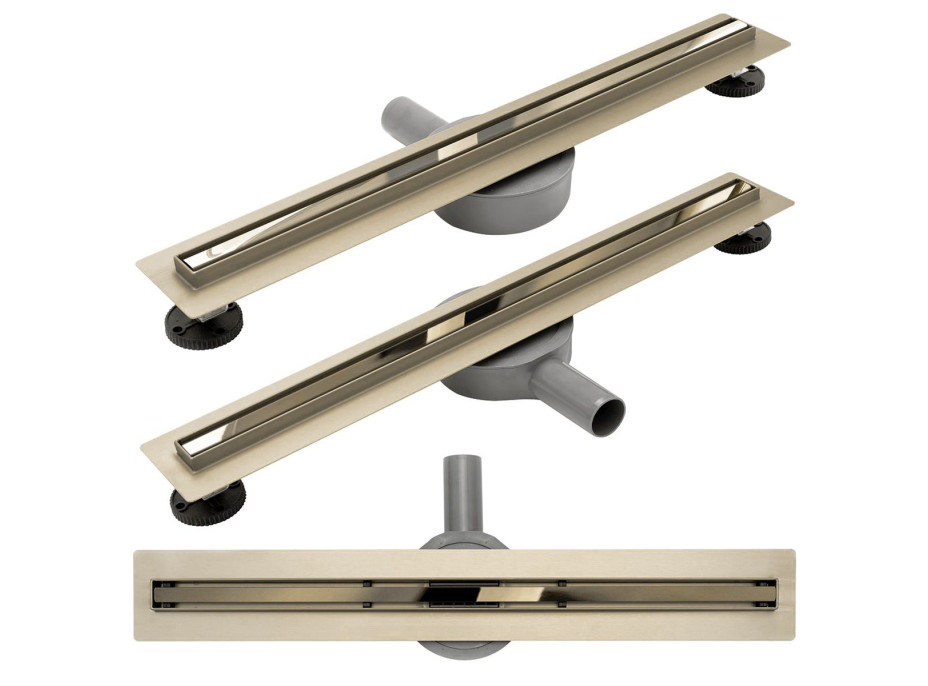 Sprchový žľab maxmax Rea NEO PRO SLIM - svetle zlatý zrkadlový