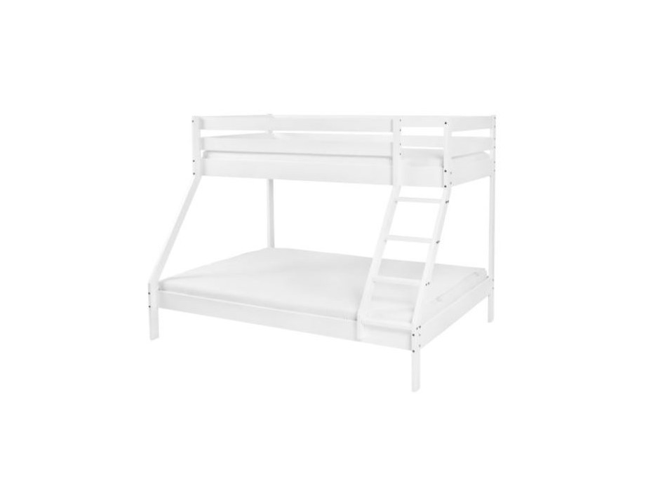 Detská poschodová posteľ s rozšíreným spodným lôžkom z MASÍVU BUK - MAXIM 200x90cm - biela