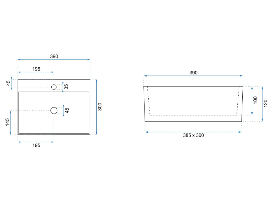 Keramické umývadlo maxmax Rea TRENDY - biele