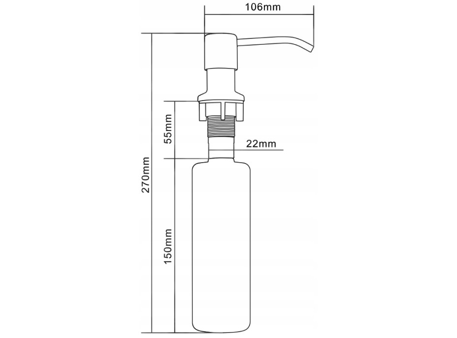 Okrúhly dávkovač 320 ml na zabudovanie do drezu - béžový prskaný, 6601320-69