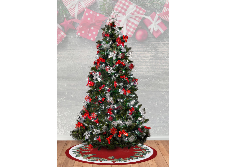 Vianočná podložka pod stromček HOLLY BERRY - 90 cm - červená