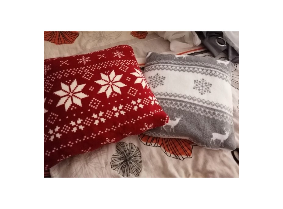 Vianočný vankúš NORDIC 40x40 cm - šedý so sobom