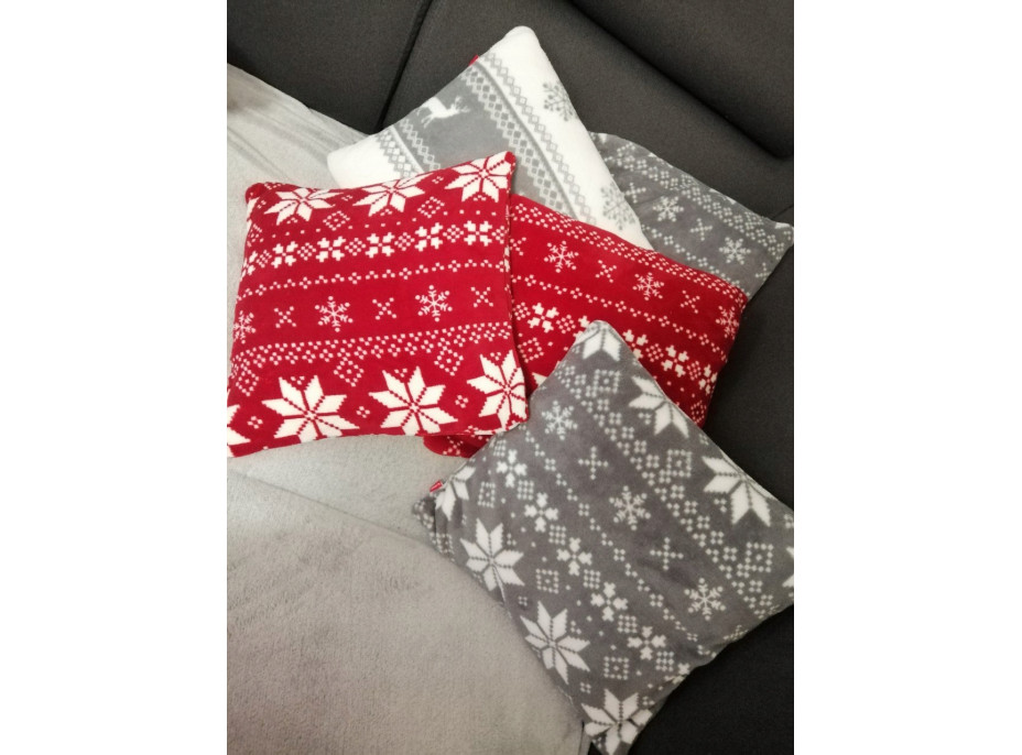 Vianočný vankúš NORDIC 40x40 cm - šedý so sobom
