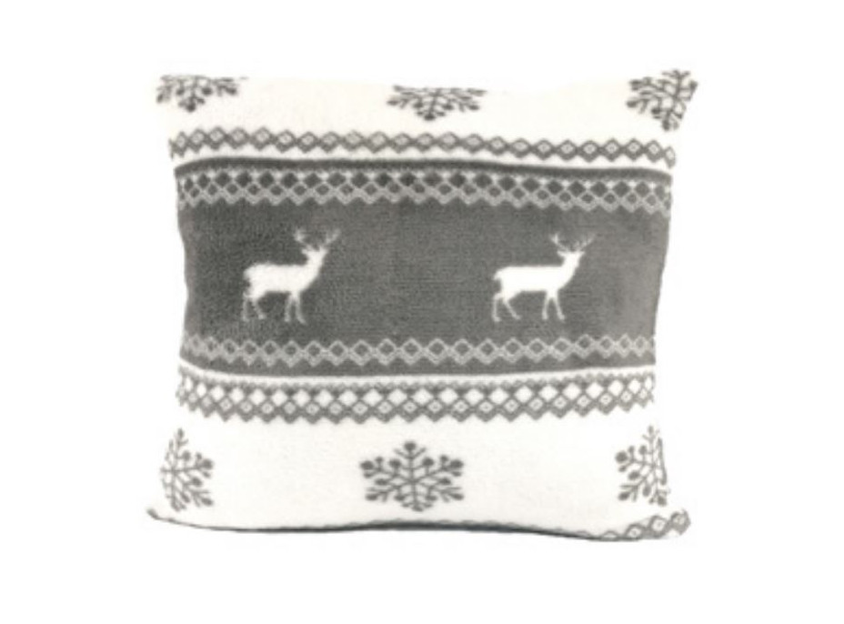 Vianočný vankúš NORDIC 40x40 cm - šedý so sobom